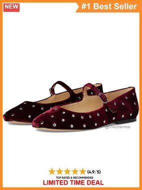 Velvet Mary Jane Flats Buckle Closure Round Toe Casual Fall Shoes